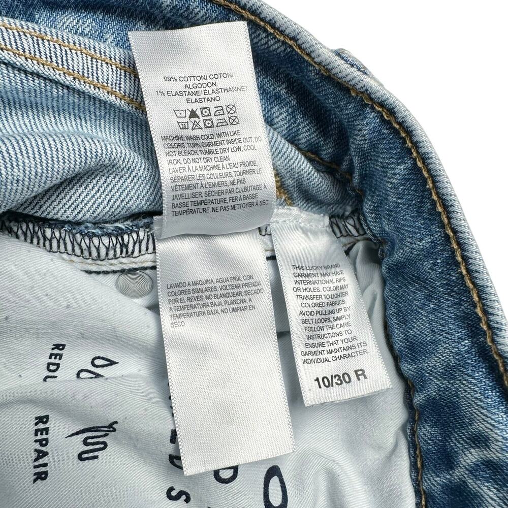 Lucky Brand | Women | Boy Distressed Mid Rise Relaxed Straight Leg Jeans | 30 R - Picture 9 of 16
